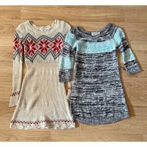 Cato Girls Girls Medium 10-12 Bundle Of Two Long Sleeve Knitted Sweater Dresses